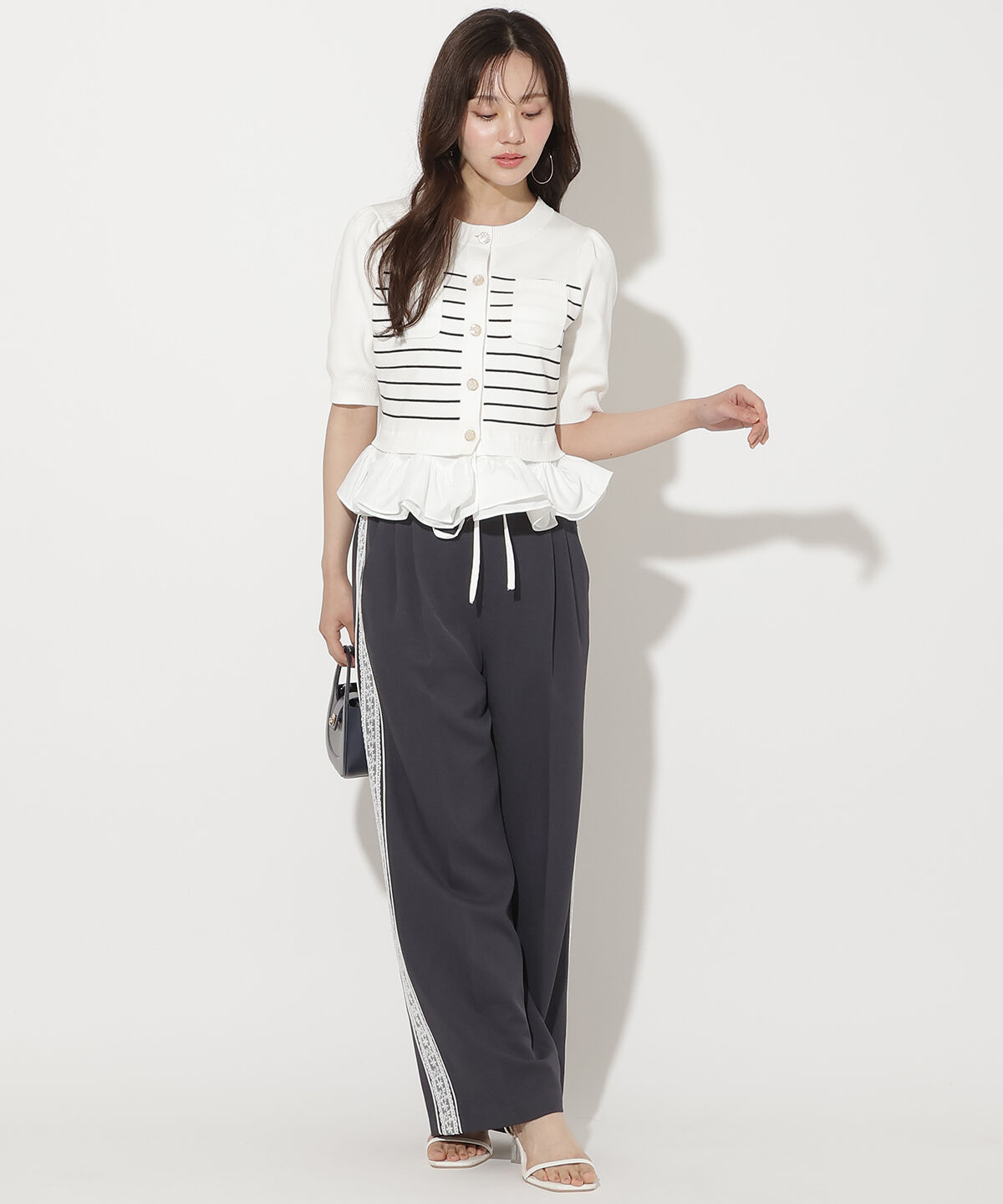 WILLSELECTION「サイドレースダブルウエストツータックパンツ」|その他|ネイビー