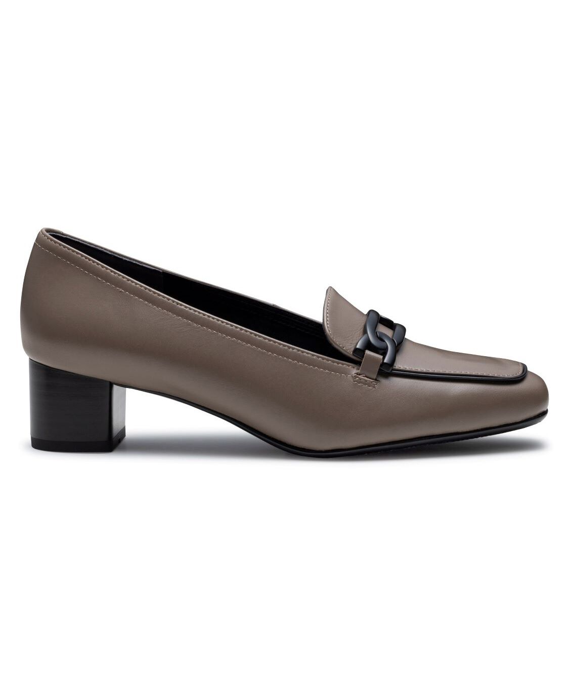 REGAL SHOES「REGAL 【新作】晴雨兼用チェーンビットヒールローファー【ヒール40mm】　商品コード：F18SBB」|パンプス|オークブラック