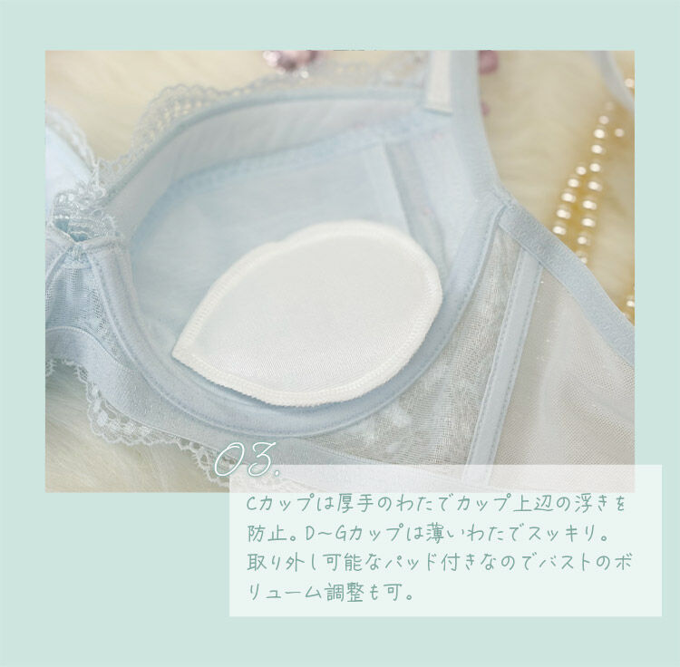 intesucre「アンテシュクレ なでしこブラ ブラジャー単品 C-G/65-75 IBT391」|インナー|