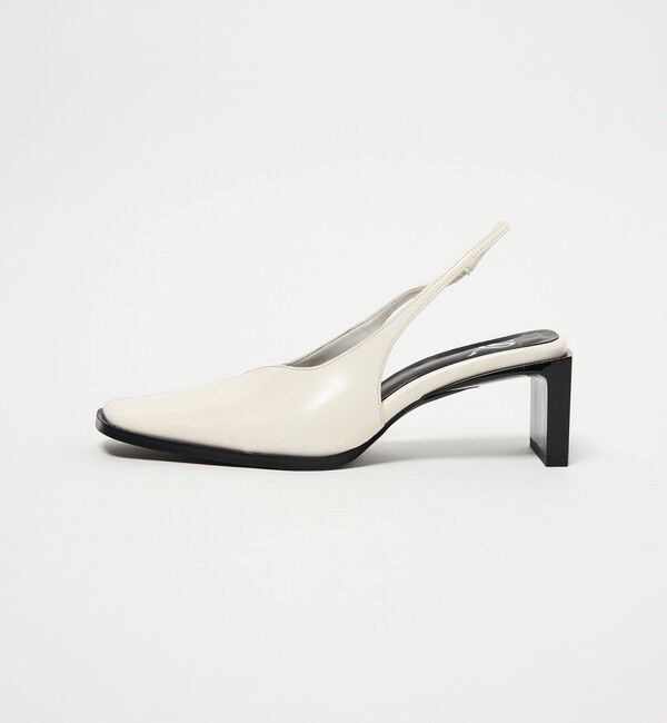 SY UNITED ARROWS「＜SY＞ スクエアエッジヒールバックベルト パンプス55&uarr;」|パンプス|OFF WHITE