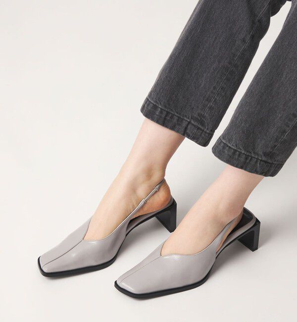 SY UNITED ARROWS「＜SY＞ スクエアエッジヒールバックベルト パンプス55&uarr;」|パンプス|