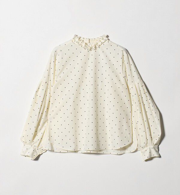 UNITED ARROWS「＜MARILYN MOON＞タックフリル ドット ブラウス」|シャツ・ブラウス|OFF WHITE