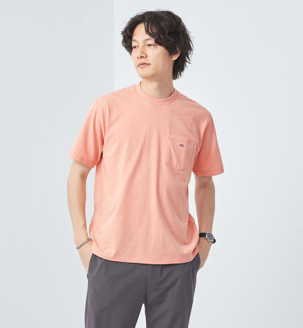 UNITED ARROWS green label relaxing「＜DANTON＞ロゴ ポケット ソリッド Tシャツ」|Tシャツ・カットソー|LT.PINK