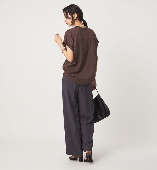 UNITED ARROWS green label relaxing「【WEB限定】＜at ease＞スキッパー カットソー 接触冷感 UVカット 遮熱」|Tシャツ・カットソー|