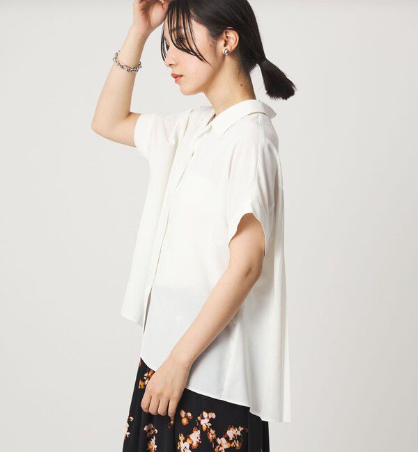 UNITED ARROWS green label relaxing「【WEB限定】＜at ease＞バック プリーツ ブラウス UVカット 通気性」|シャツ・ブラウス|