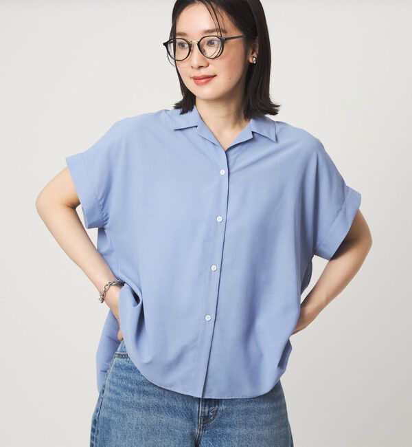 UNITED ARROWS green label relaxing「【WEB限定】＜at ease＞バック プリーツ ブラウス UVカット 通気性」|シャツ・ブラウス|