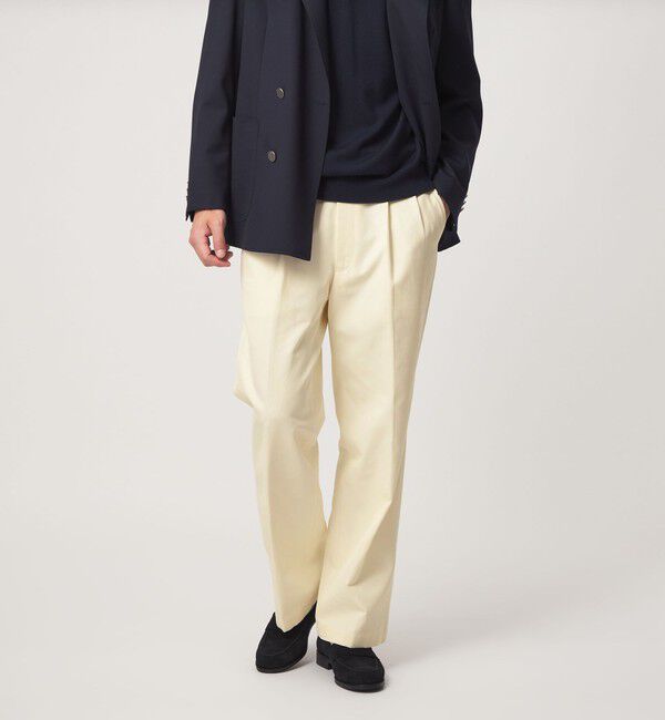 UNITED ARROWS green label relaxing「コットンレーヨン チノ タンブラー 2プリーツ スラックス ドレスチノ チノパンツ」|チノ|OFF WHITE