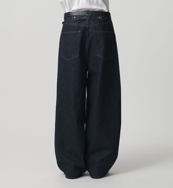 MONKEY TIME「デニム シンチ バックル スーパー バギー パンツ」|チノ|NAVY