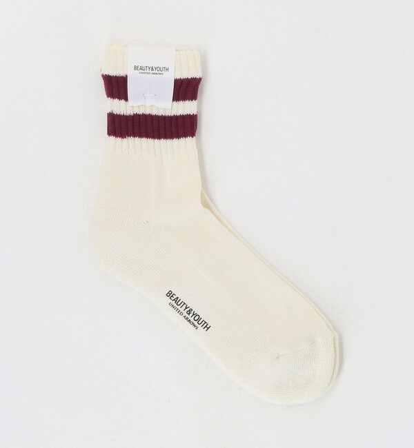 BEAUTY&YOUTH UNITED ARROWS「ツーライン ソフト パイル クウォーター ソックス」|ソックス|NATURAL