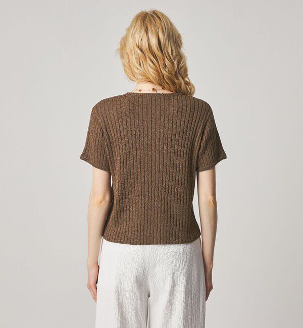 STEVEN ALAN「＜Steven Alan＞リブ ショートスリーブ カーディガン」|カーディガン|