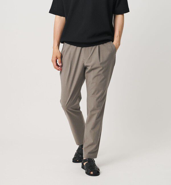 BEAUTY&YOUTH UNITED ARROWS「クールタッチ TR 1プリーツ イージーパンツ NO.5 ストレッチ 接触冷感」|チノ|BEIGE