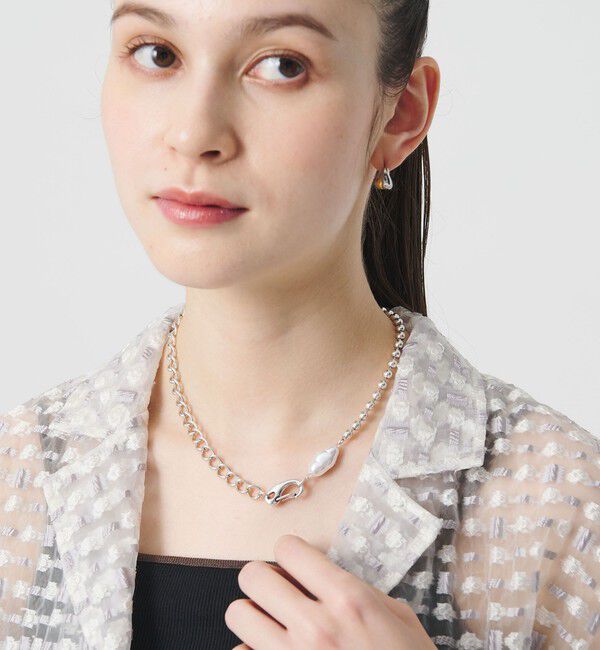 BEAUTY&YOUTH UNITED ARROWS「パールモチーフ&times;ミックスチェーン ネックレス」|ネックレス|