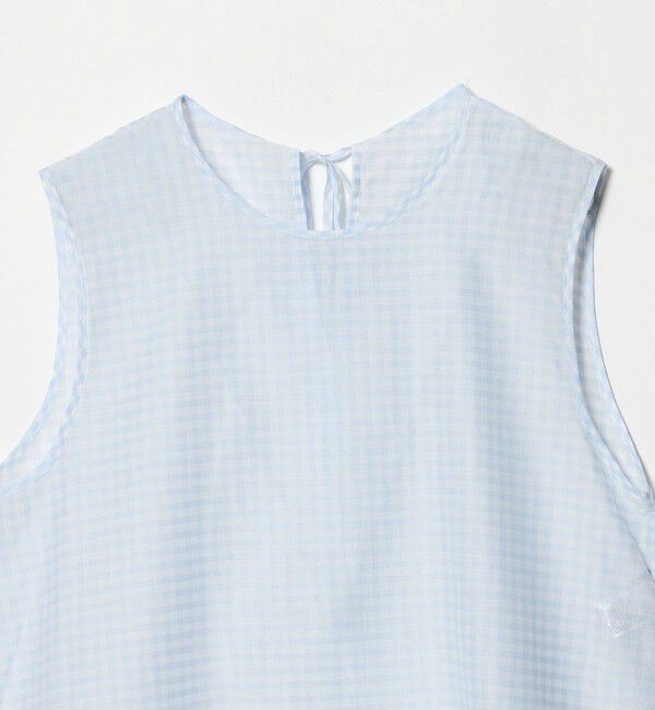 BEAUTY&YOUTH UNITED ARROWS「コットンシルク シアーチェック ノースリーブ ブラウス」|シャツ・ブラウス|
