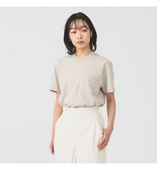 Ray BEAMS 「DANTON / ポケット Tシャツ　26SS 洗濯可 ロゴオーバーサイズ リラックス メンズライク ダントン」|Tシャツ・カットソー|GREIGE