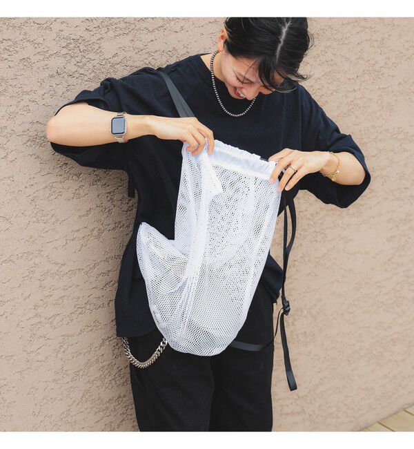 bPr BEAMS「2WAY メッシュバッグ」|その他|WHITE