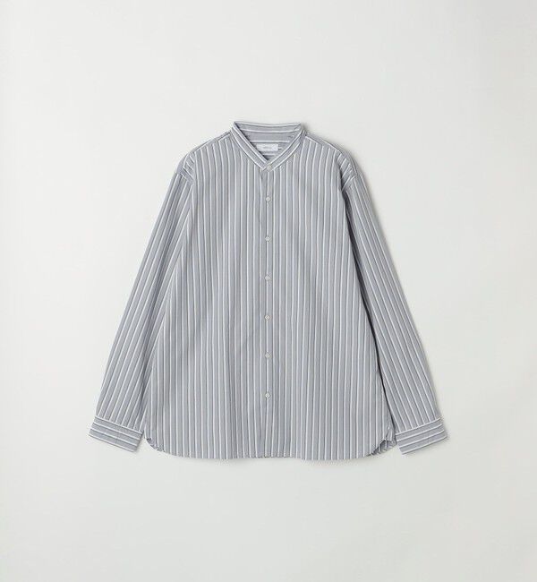 SHIPS any「SHIPS any:〈洗濯機可能〉ストライプ / ソリッド リラックス バンドカラー シャツ 26AW◆」|シャツ・ブラウス|