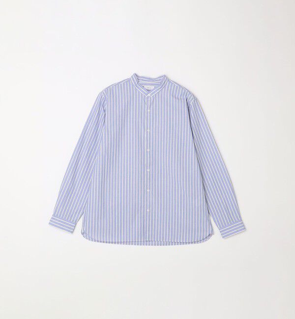 SHIPS any「SHIPS any:〈洗濯機可能〉ストライプ / ソリッド リラックス バンドカラー シャツ 26AW◆」|シャツ・ブラウス|