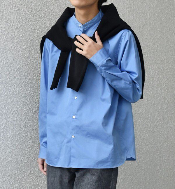 SHIPS any「SHIPS any:〈洗濯機可能〉ストライプ / ソリッド リラックス バンドカラー シャツ 26AW◆」|シャツ・ブラウス|