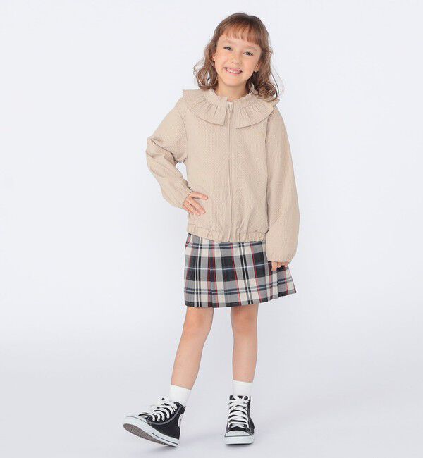 SHIPS KIDS「SHIPS KIDS:100～130cm /〈UVカット/洗濯機可能〉フリル パーカ」|ブルゾン・スタジャン|