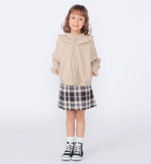 SHIPS KIDS「SHIPS KIDS:100～130cm /〈UVカット/洗濯機可能〉フリル パーカ」|ブルゾン・スタジャン|