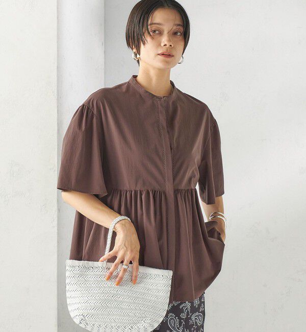 SHIPS for women「〈接触冷感 / 撥水加工〉TEXBRID(R) タフタ ショート スリーブ 羽織 シャツ」|シャツ・ブラウス|