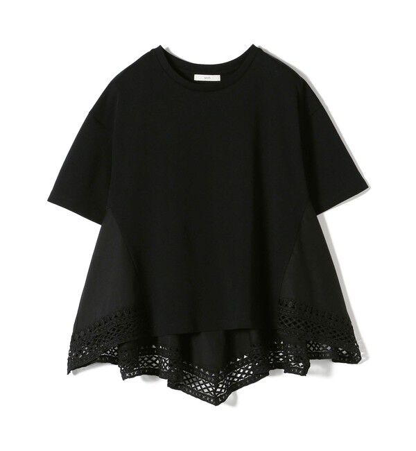 SHIPS for women「〈手洗い可能〉DEPEND ポンチ トリム レース ドッキング プルオーバー」|Tシャツ・カットソー|