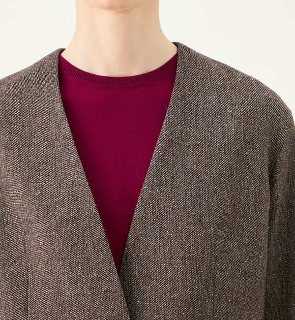 Ballsey「【WEB先行予約】ネップカルゼ ディープVネックジャケット」|ノーカラージャケット|
