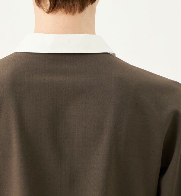 Ballsey「フラットストレッチコンビ シャツカラープルオーバー」|シャツ・ブラウス|