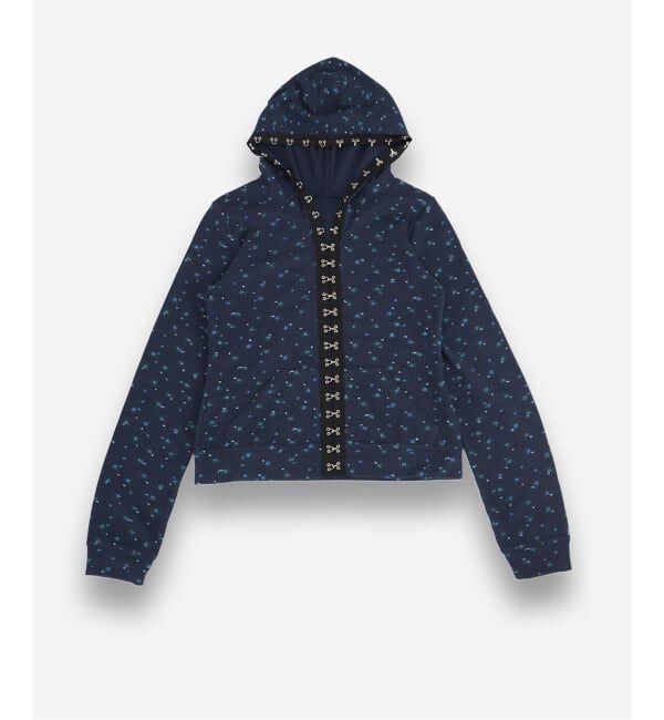 JOINT WORKS「≪予約≫フックディテール ワッフルジップフーディー / J Floral Hook Waffle Hood」|パーカー|ネイビー