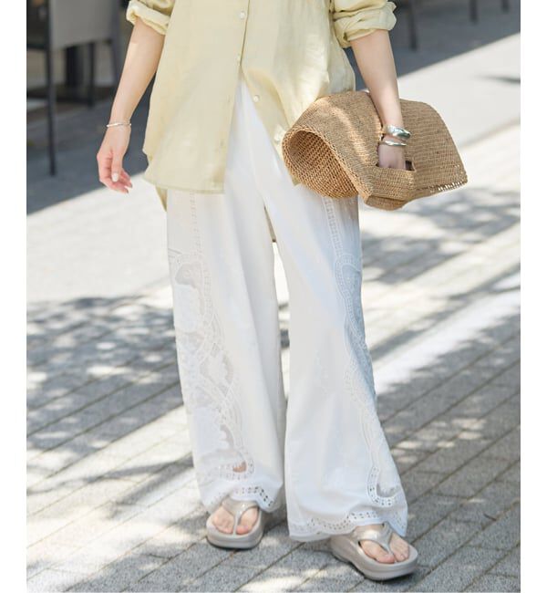 JOURNAL STANDARD「カットワークレース パンツ」|スラックス|