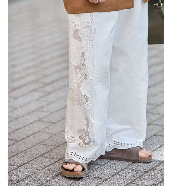 JOURNAL STANDARD「カットワークレース パンツ」|スラックス|