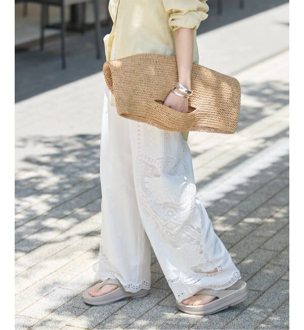 JOURNAL STANDARD「カットワークレース パンツ」|スラックス|ホワイト