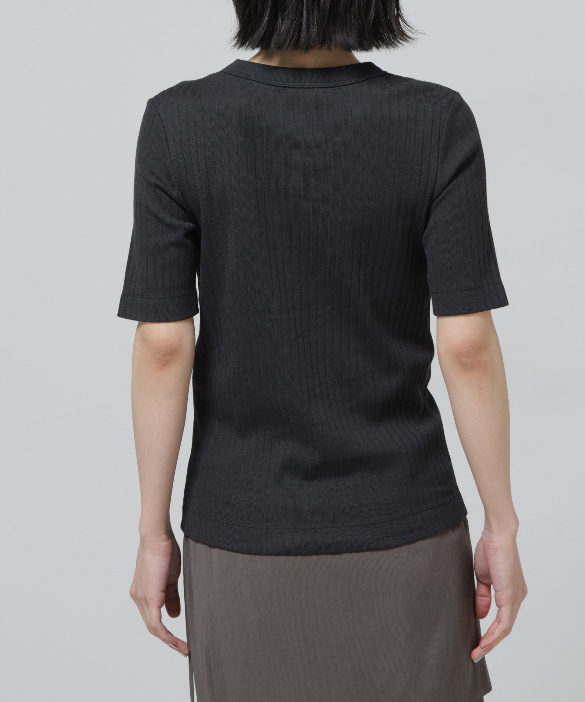 NANO universe「【選べる4色展開！】Anti Soaked(R) 汗染み防止クルーネックリブTシャツ」|Tシャツ・カットソー|