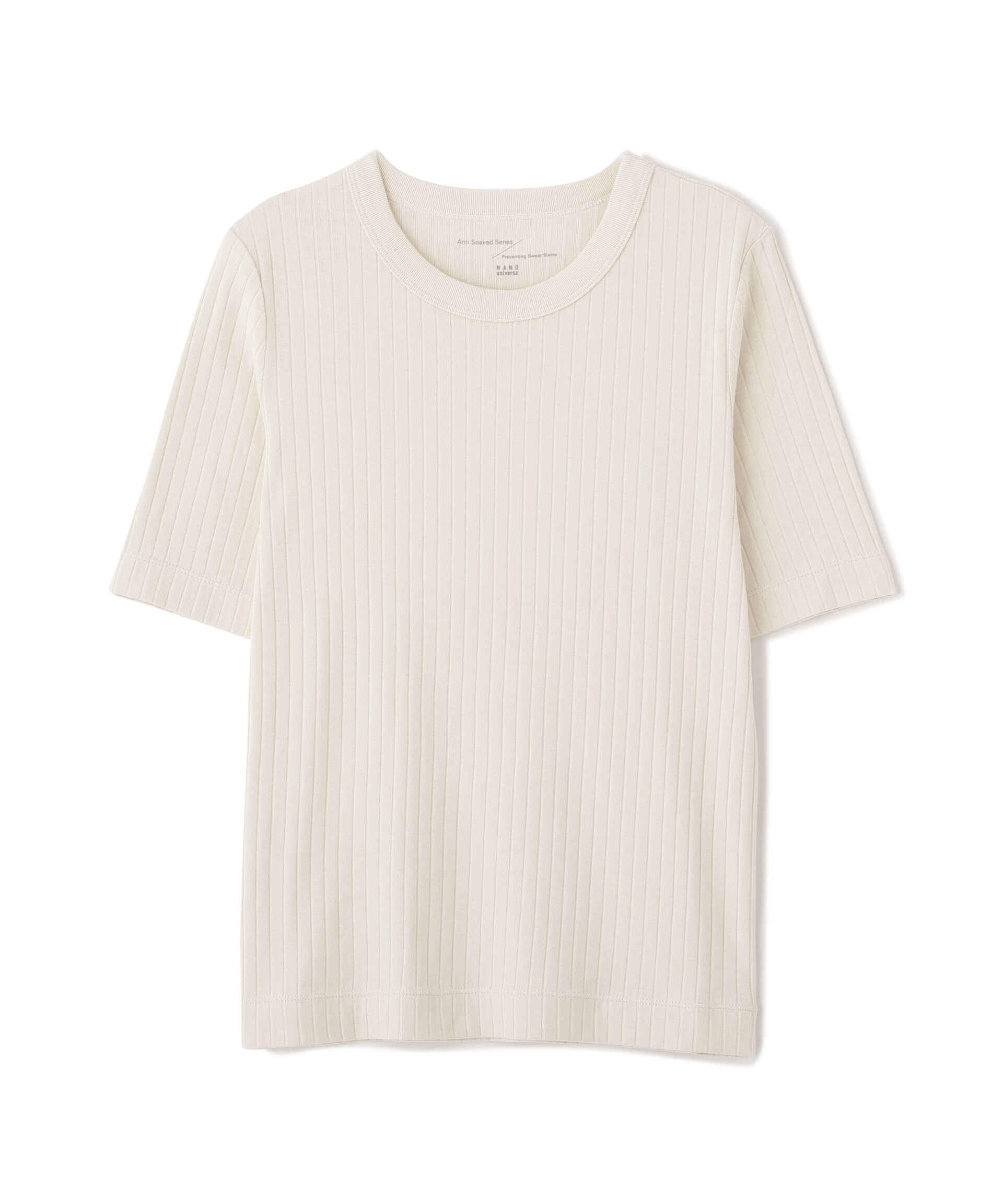 NANO universe「【選べる4色展開！】Anti Soaked(R) 汗染み防止クルーネックリブTシャツ」|Tシャツ・カットソー|