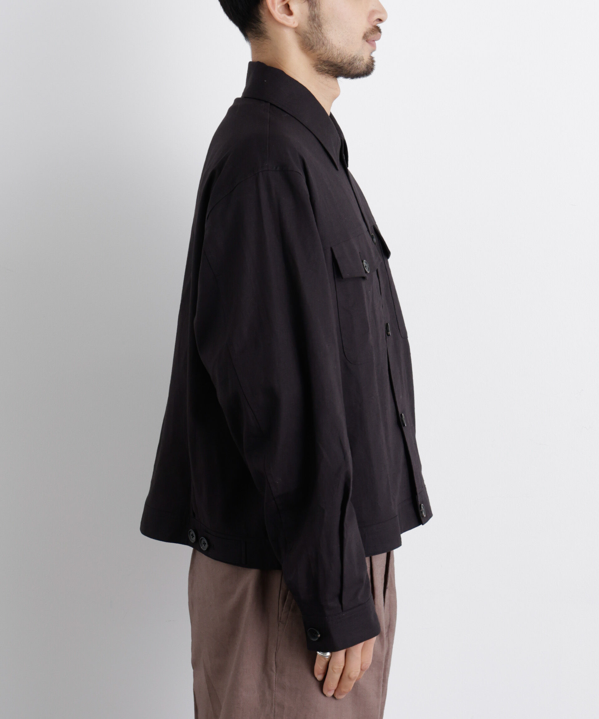 NANO universe「「FRENCH LINEN」リネンコットンシャツブルゾン」|ブルゾン・スタジャン|