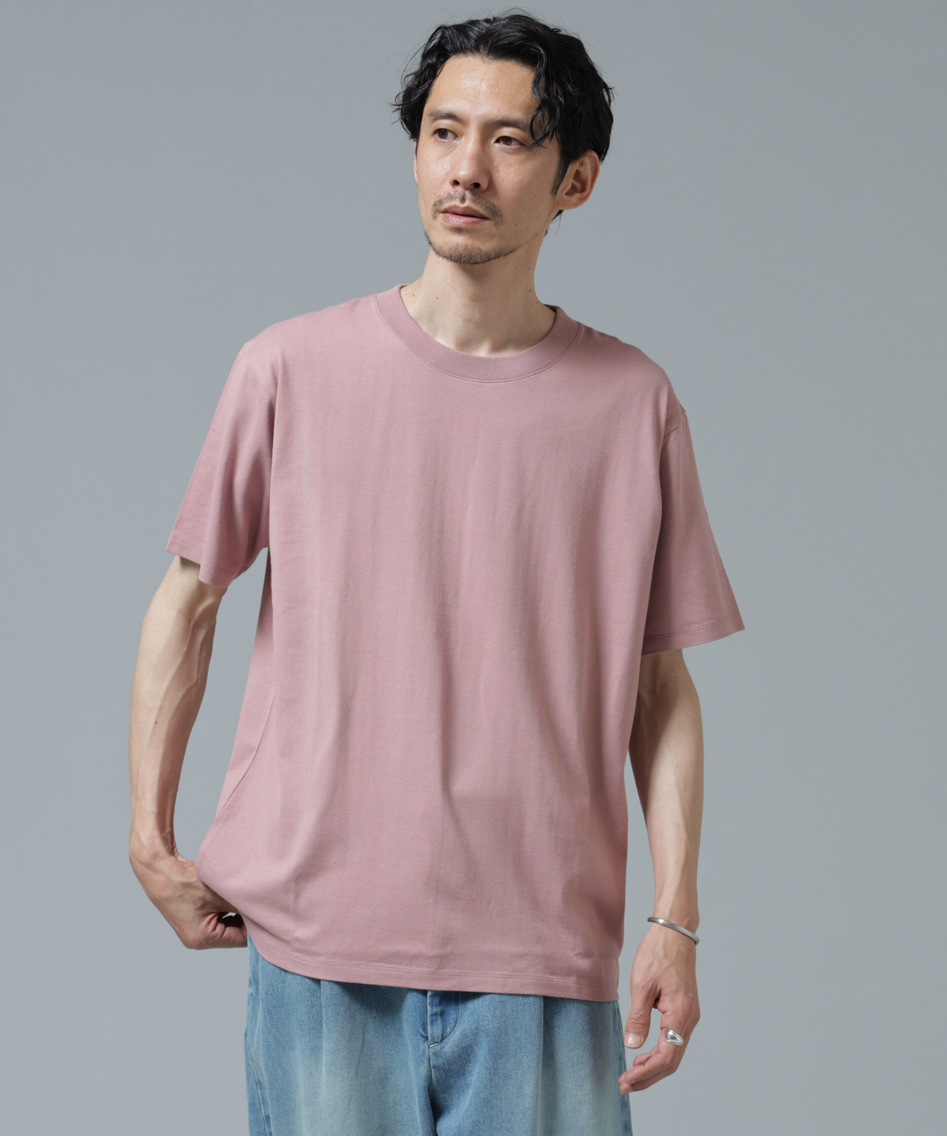 NANO universe「Anti Soaked(R) 汗染み防止 ライトウェイト 5.6oz ミドルシルエットTシャツ」|Tシャツ・カットソー|