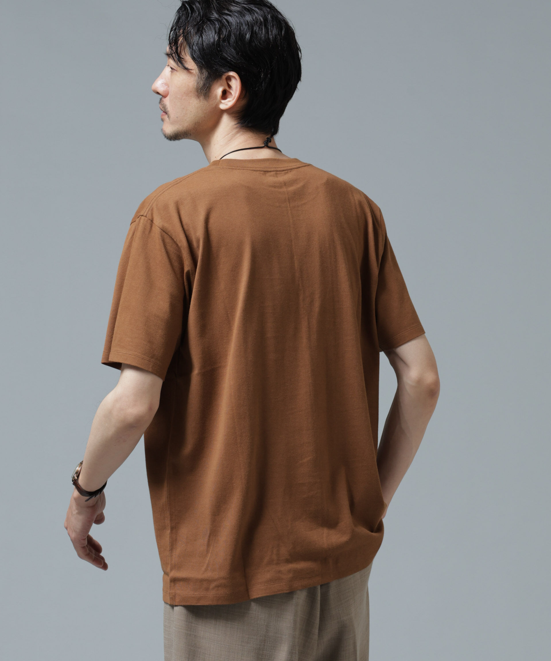 NANO universe「Anti Soaked(R) 汗染み防止 ライトウェイト 5.6oz ミドルシルエットTシャツ」|Tシャツ・カットソー|