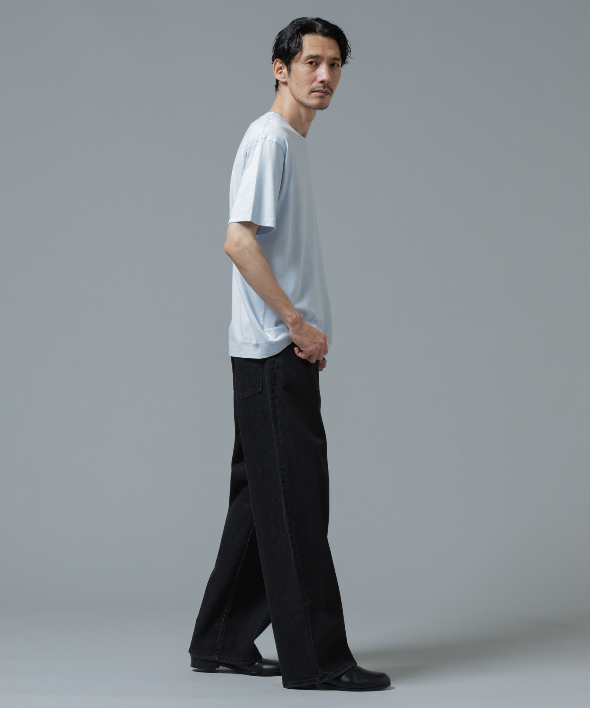 NANO universe「Anti Soaked(R) 汗染み防止 ライトウェイト 5.6oz ミドルシルエットTシャツ」|Tシャツ・カットソー|