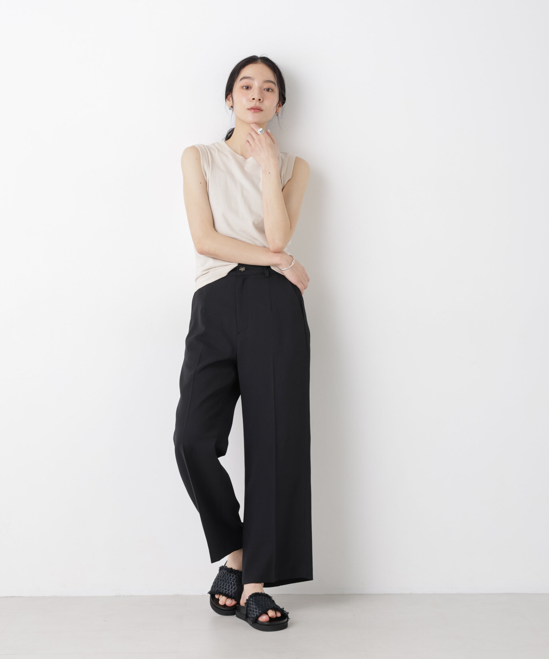NANO universe「Hanes/2P JapanFit for HER スリーブレスTシャツ」|Tシャツ・カットソー|