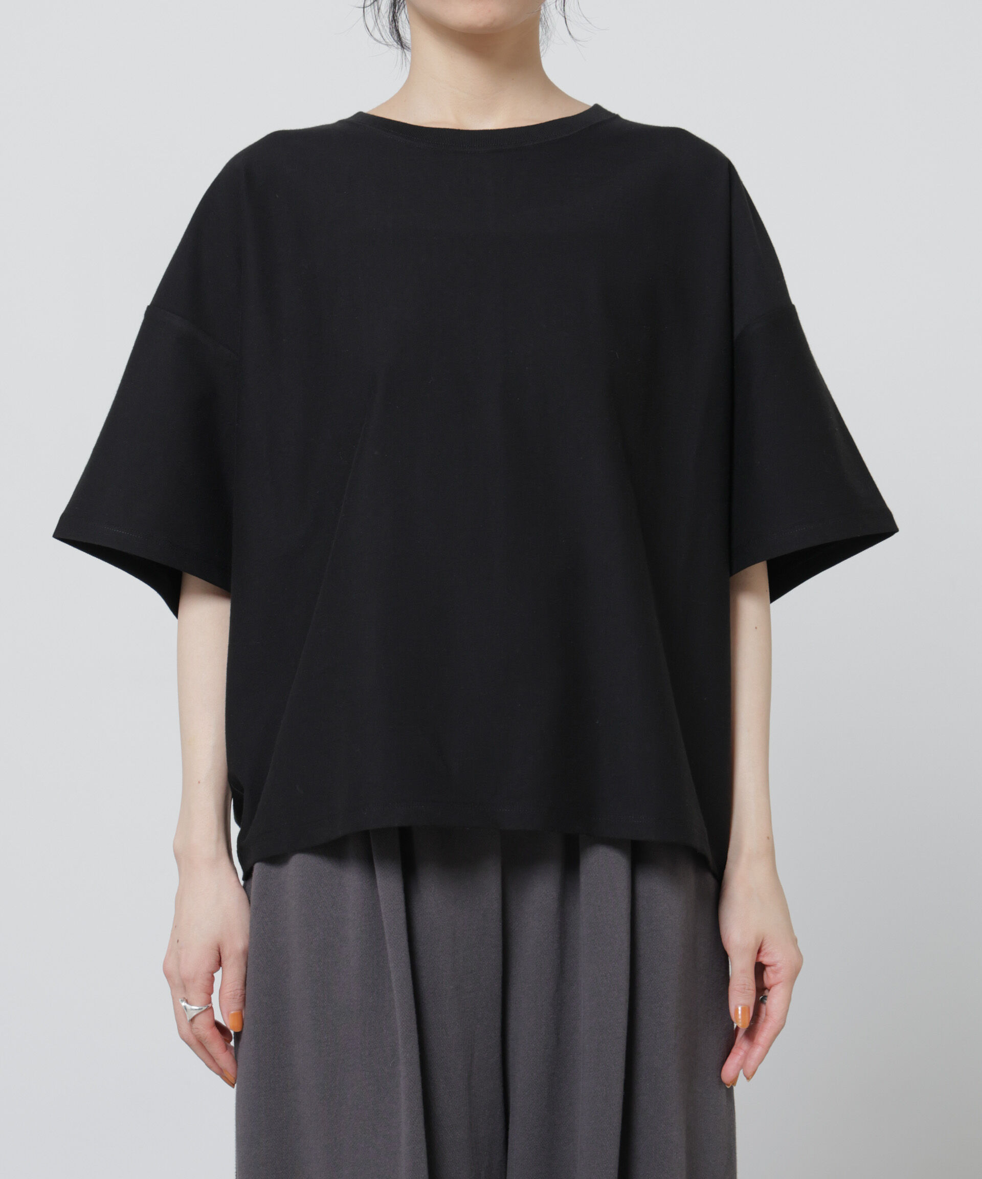 NANO universe「「Meaningful Continuity」coveross(R)ツイル調冷感プレーティング天竺Tシャツ」|Tシャツ・カットソー|