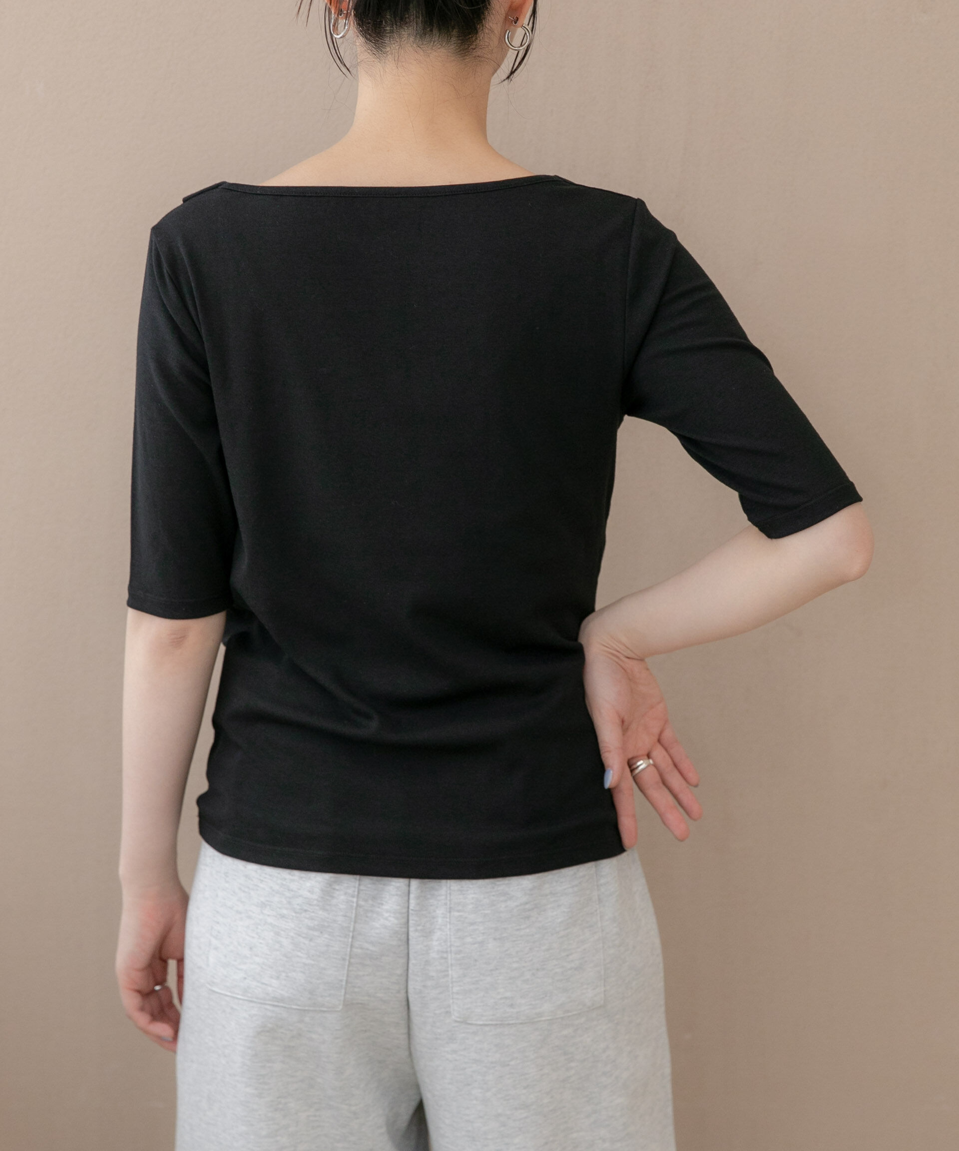 NANO universe「WEB限定/タックアシメフライスカットデザイントップス」|Tシャツ・カットソー|