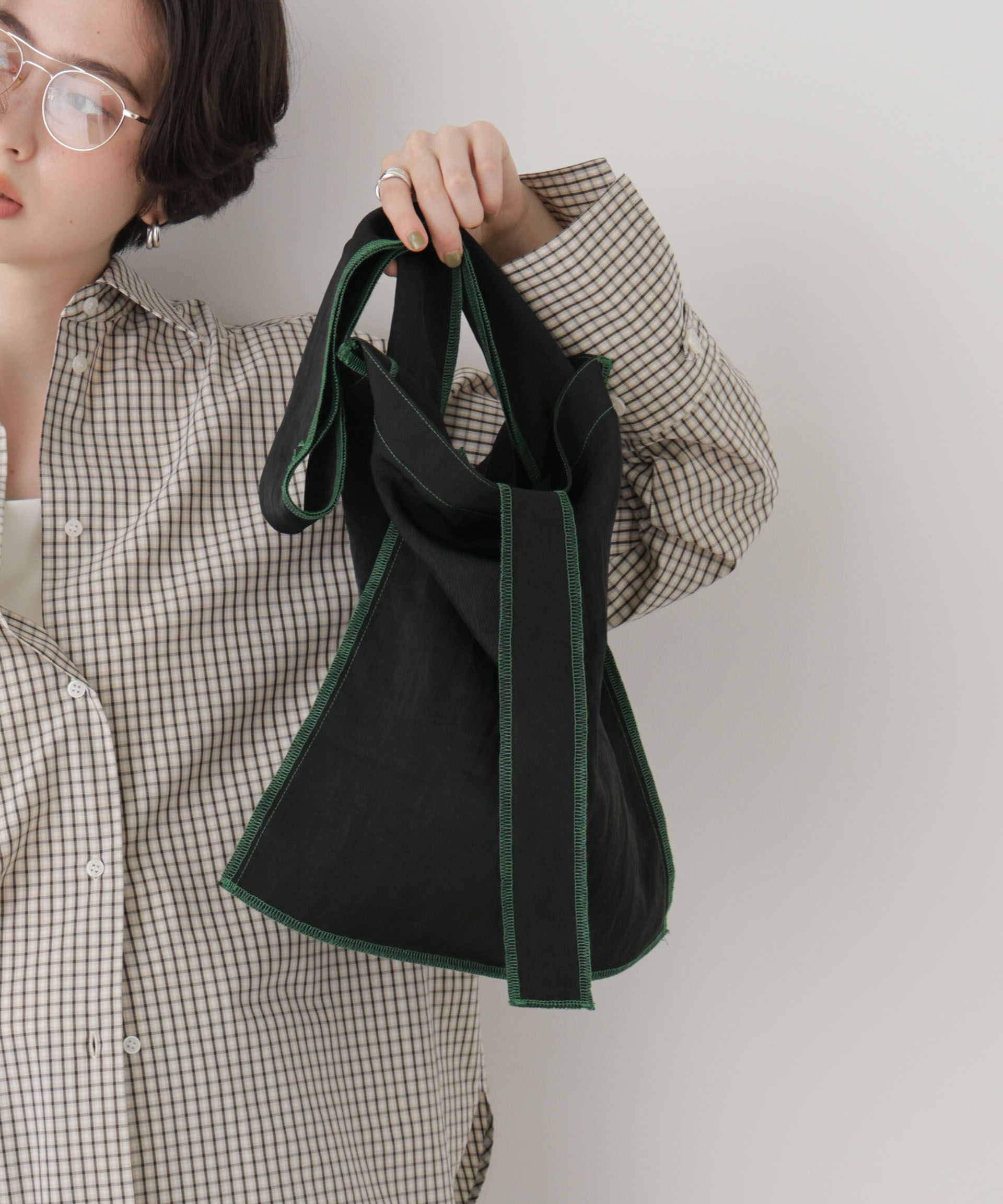 NANO universe「ITTI/別注MARY INSIDE OUT TOTE - M」|ショルダー・メッセンジャー|ブラック