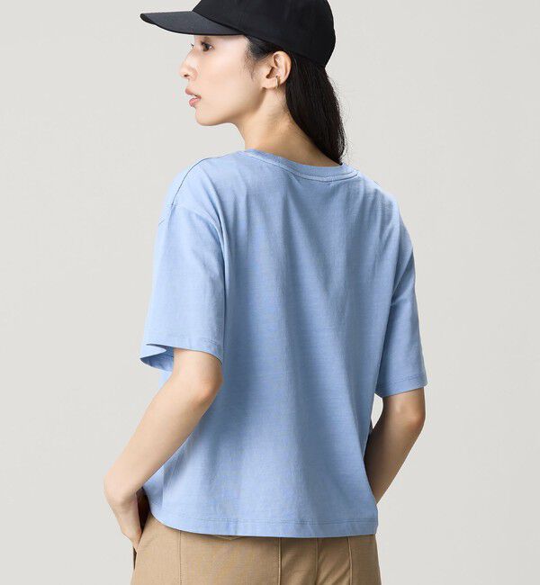 LACOSTE「クロップド丈 ピグメントダイTシャツ」|Tシャツ・カットソー|