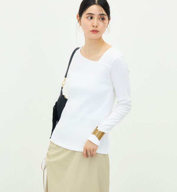 NOLLEY'S「ウォッシャブルヴィンテージリブアシンメトリープルオーバー」|Tシャツ・カットソー|