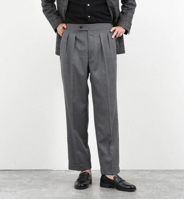 NOLLEY'S goodman「2タックスラックス サイドアジャスター 26AW」|スラックス|グレー