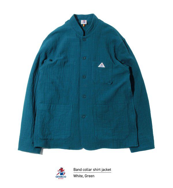 GLOSTER「【GEVACO/ゲバコ】バンドカラーシャツジャケット」|シャツ・ブラウス|グリーン