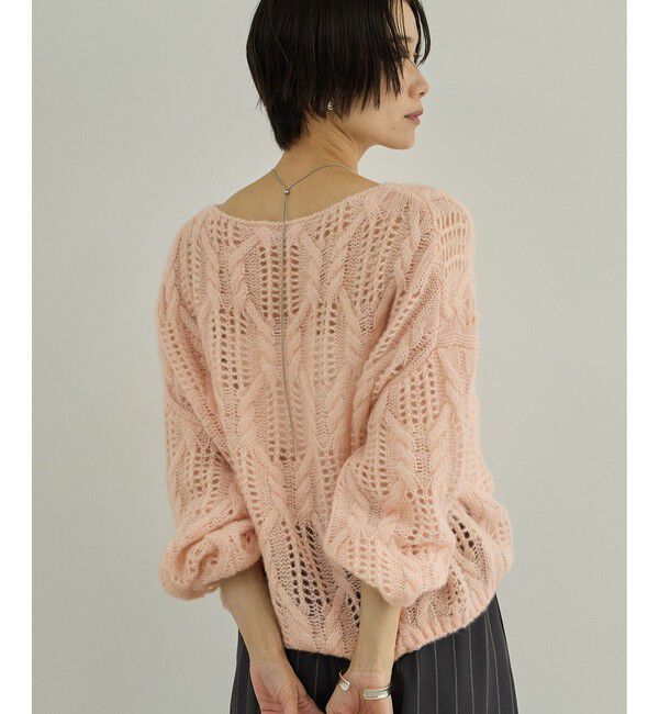 SALON adam et rope'「シアーモヘアケーブルプルオーバー」|ニット・セーター|
