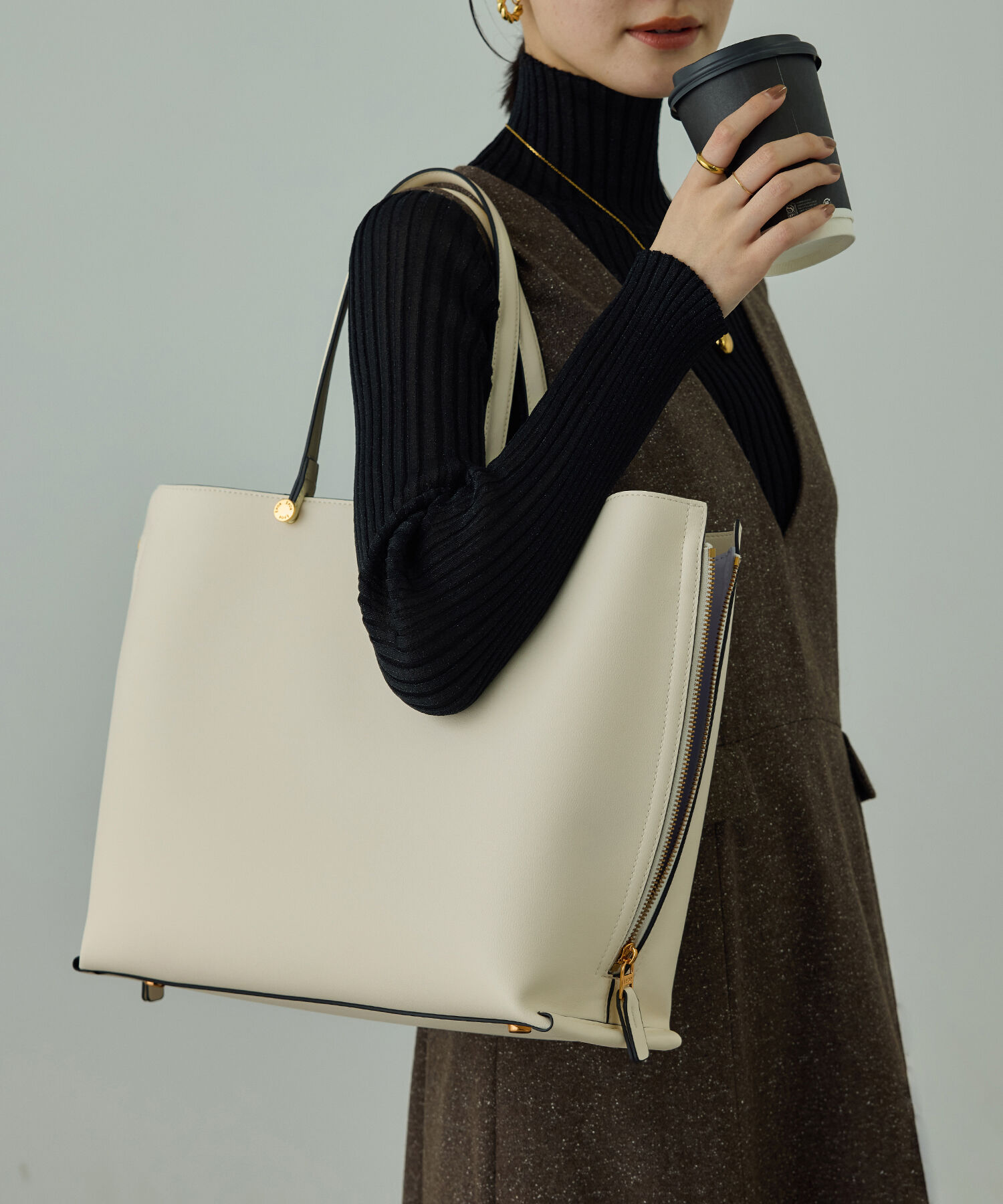 ROPE「【E'POR】Y BAG Wide【通勤】【A4対応】【25SS】」|トートバッグ|生成メイン