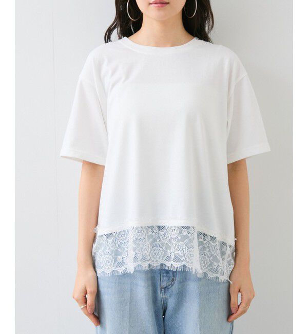 VIS「裾レースフレンチプルオーバー」|Tシャツ・カットソー|