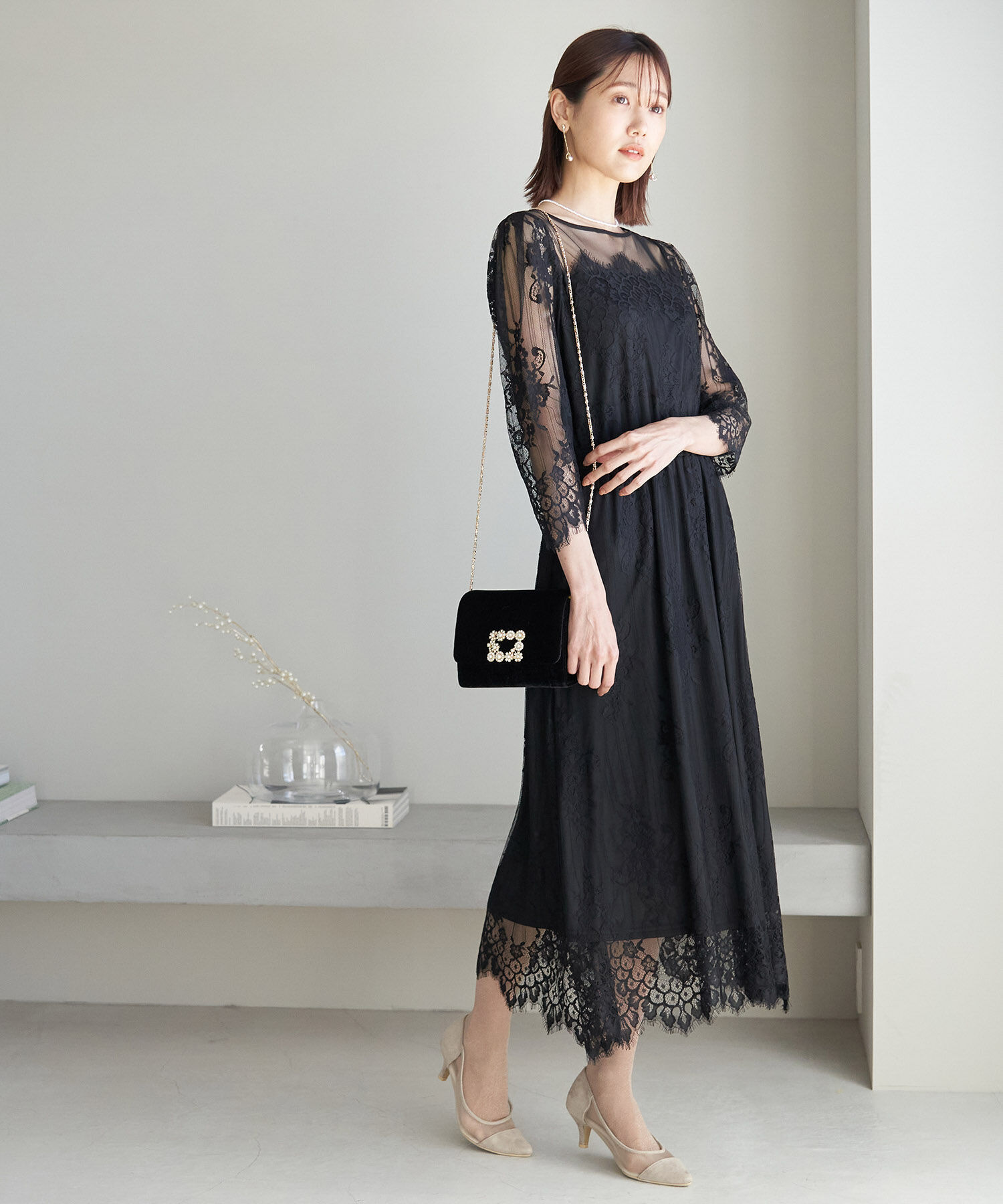 Rope&rsquo;Picnic「【Mon E&rsquo;toile/モンエトワール】【結婚式にも】レースDRESS」|ドレス|